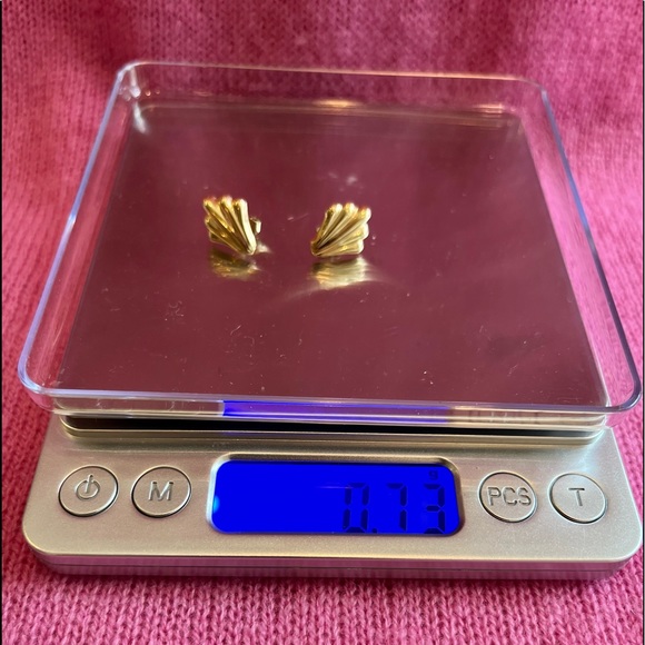 14k Gold Scallop Seashell Earrings - Picture 15 of 16